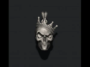 Modello di stampa 3D teschio con pendente a corona Modello di stampa 3D