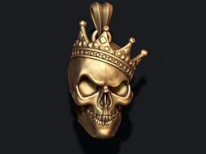 Skull with crown pendant 3D print model Modelo de impresión 3D
