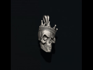 Skull with crown pendant 3D print model Modelo de impresión 3D
