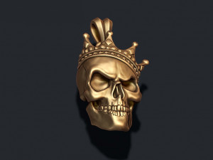 Skull with crown pendant 3D print model Modelo de impresión 3D