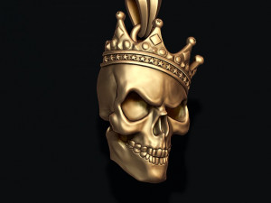 Skull with crown pendant 3D print model Modelo de impresión 3D