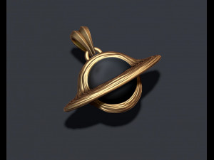 Black hole pendant 3D print model Modèles 3D en vedette