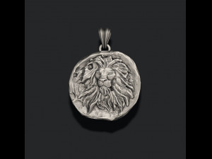 Ancient lion coin pendant 3D print model 3Dプリントモデル