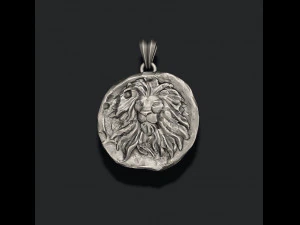 古代ライオンコインペンダント3Dプリントモデル 3Dプリントモデル