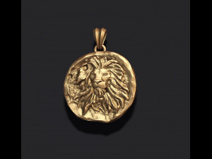 Ancient lion coin pendant 3D print model 3D Baskı Modeli