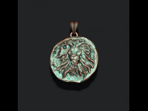 Ancient lion coin pendant 3D print model 3D Print Model