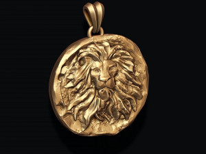 Ancient lion coin pendant 3D print model 3D Baskı Modeli