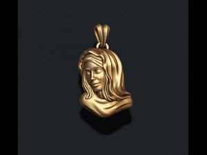 Holy Virgin Mary pendant 3D print model 3Dプリントモデル
