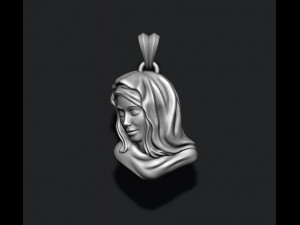 Holy Virgin Mary pendant 3D print model 3Dプリントモデル