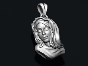 Holy Virgin Mary pendant 3D print model 3Dプリントモデル