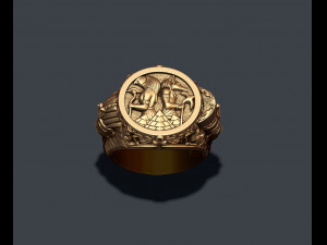 Egyptian Pharaoh queen Anubis Horus ring 3D print model 3D Druckmodell