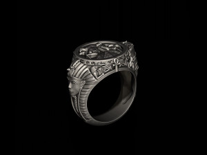 Egyptian Pharaoh queen Anubis Horus ring 3D print model 3D Druckmodell