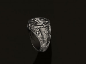 Egyptian Pharaoh queen Anubis Horus ring 3D print model 3D Druckmodell