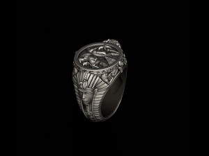 Egyptian Pharaoh queen Anubis Horus ring 3D print model 3D Druckmodell