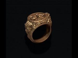 Egyptian Pharaoh queen Anubis Horus ring 3D print model 3D Druckmodell
