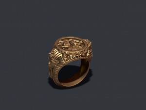 Egyptian Pharaoh queen Anubis Horus ring 3D print model 3D Druckmodell