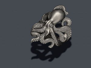Octopus ring 3D print model 3Dプリントモデル