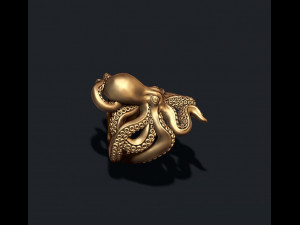 Octopus ring 3D print model 3Dプリントモデル