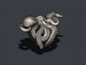 Octopus ring 3D print model 3Dプリントモデル