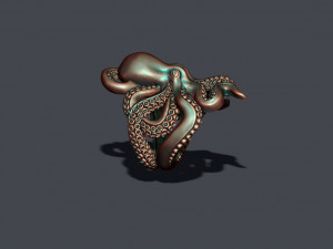 Octopus ring 3D print model 3Dプリントモデル