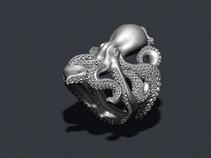 Octopus ring 3D print model 3Dプリントモデル