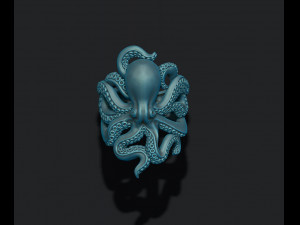 Octopus ring 3D print model 3Dプリントモデル