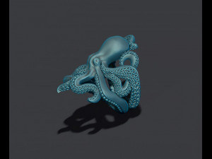 Octopus ring 3D print model 3Dプリントモデル
