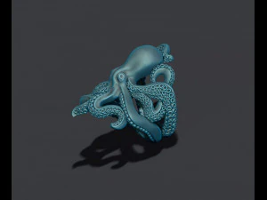 Octopus ring 3D print model 3D Print Model