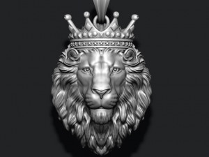 Lion pendant with crown 3D print model 3Dプリントモデル