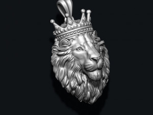 Lion pendant with crown 3D print model 3Dプリントモデル