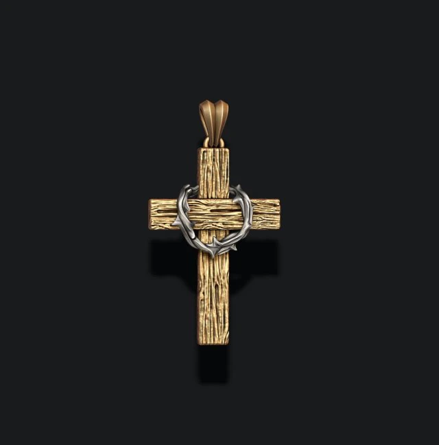 Cross with thorn pendant 3D print model 3D Print Model .c4d .max .obj .3ds .fbx .stl .blend 