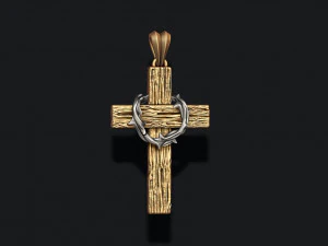 Cross with thorn pendant 3D print model 3D Print Model