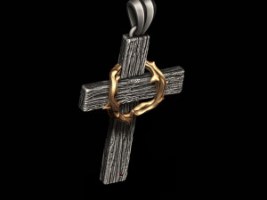Cross with thorn pendant 3D print model 3D Print Model