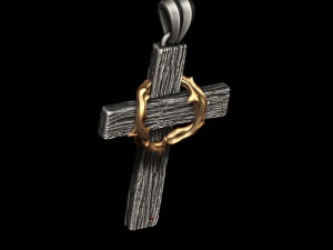 Cross with thorn pendant 3D print model 3D Print Model