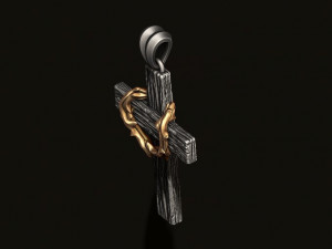 Cross with thorn pendant 3D print model 3D Print Model