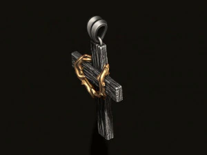 Cross with thorn pendant 3D print model 3D Print Model