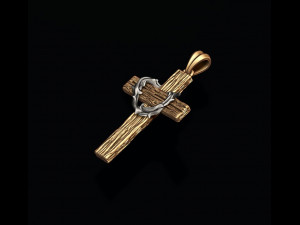 Cross with thorn pendant 3D print model 3D Print Model
