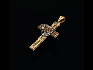 Cross with thorn pendant 3D print model 3D Print Model