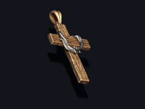 Cross with thorn pendant 3D print model 3D Print Model