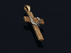 Cross with thorn pendant 3D print model 3D Print Model