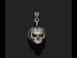 Halloween pumpkin skull pendant 3D print model 3D Print Model