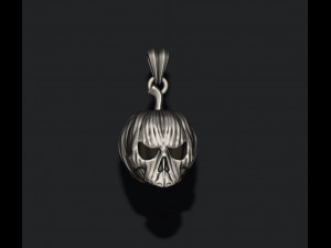 Halloween pumpkin skull pendant 3D print model 3D Принт Модель