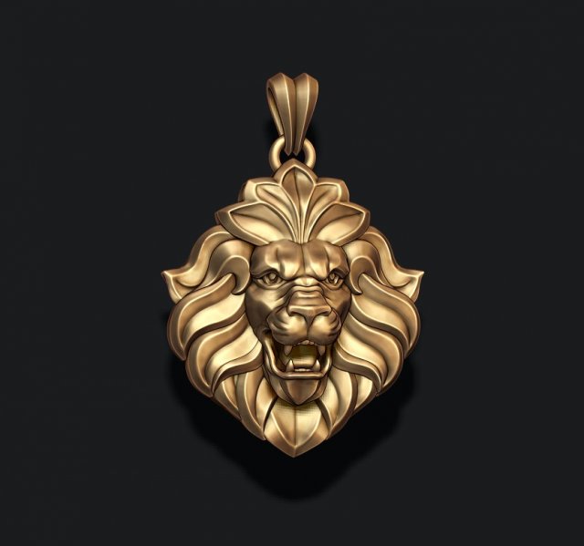 Lion ornament pendant 3D print model 3D Baskı Modeli .c4d .max .obj .3ds .fbx .stl .blend 