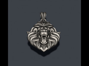 Lion ornament pendant 3D print model 3D Baskı Modeli