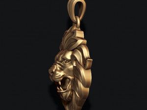 Lion ornament pendant 3D print model 3D Baskı Modeli