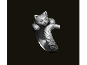 Cat ring 3D print model 3D 打印模型