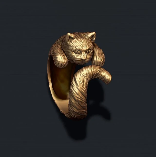 Cat ring 3D print model 3D Print Model .c4d .max .obj .3ds .fbx .stl .blend 