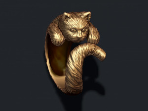 Cat ring 3D print model 3D 프린트 모델