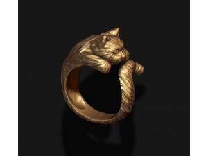 Cat ring 3D print model 3D 打印模型