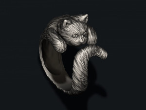Cat ring 3D print model 3D 打印模型